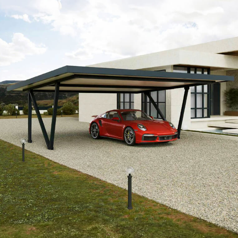 installation d'un carport toit plat et déporté sur Evreux