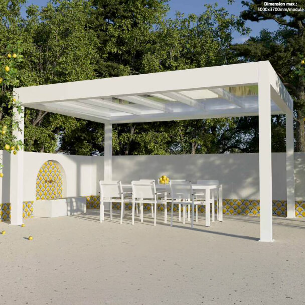 installation d'une pergola en toiture polycarbonate à mono pente à Evreux